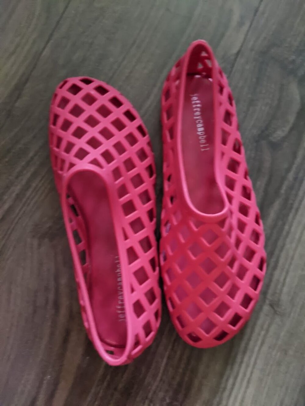 Jeffrey Campbell - 90s Jellz Perforated Flats Caged | Size 37 (Size 6): Pink Red - Picture 6 of 11